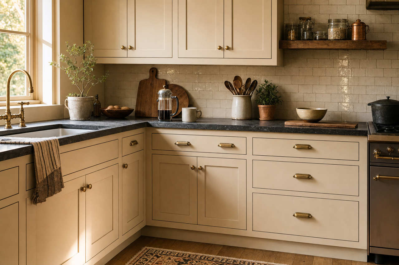 Revere by Benjamin Moore on cabinets