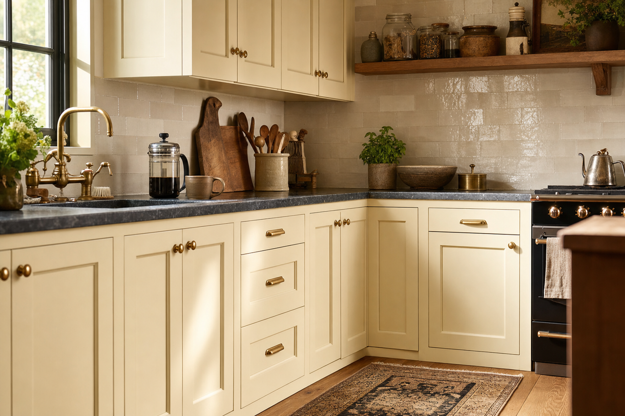 Lancaster by Benjamin Moore on cabinets