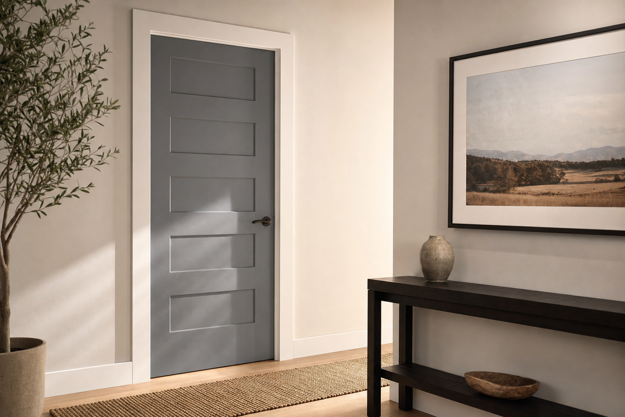 Charcoal by Benjamin Moore on interior-doors