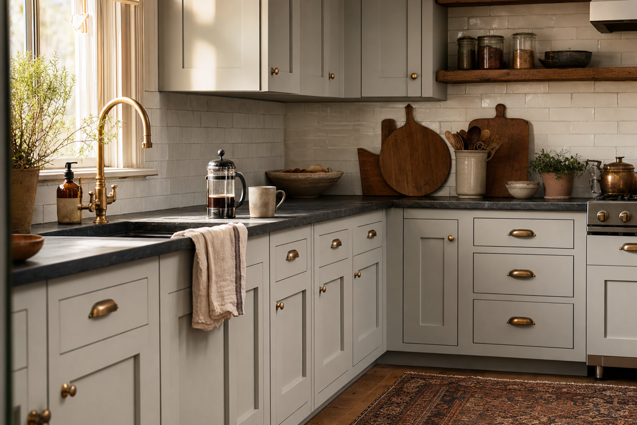 Platinum by Benjamin Moore on cabinets