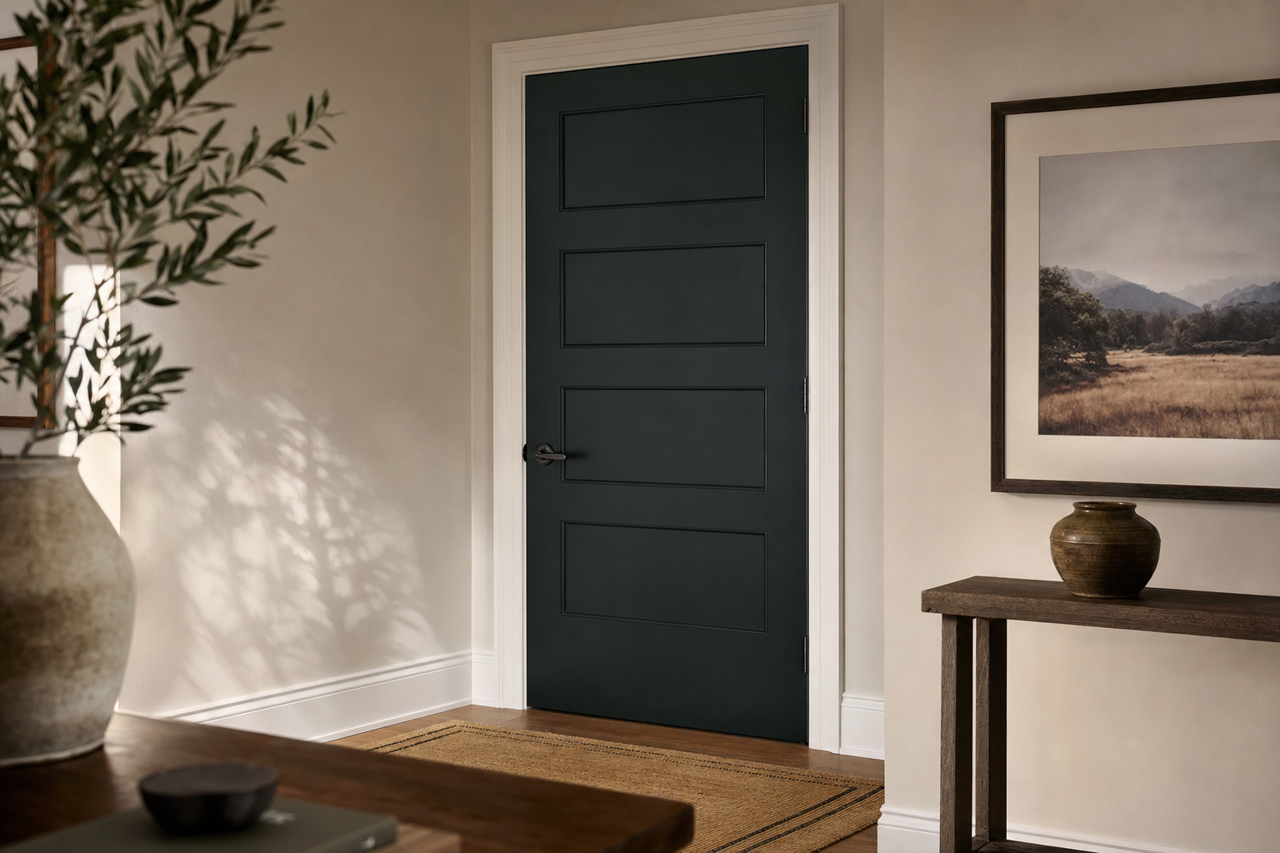 Black by Benjamin Moore on interior-doors