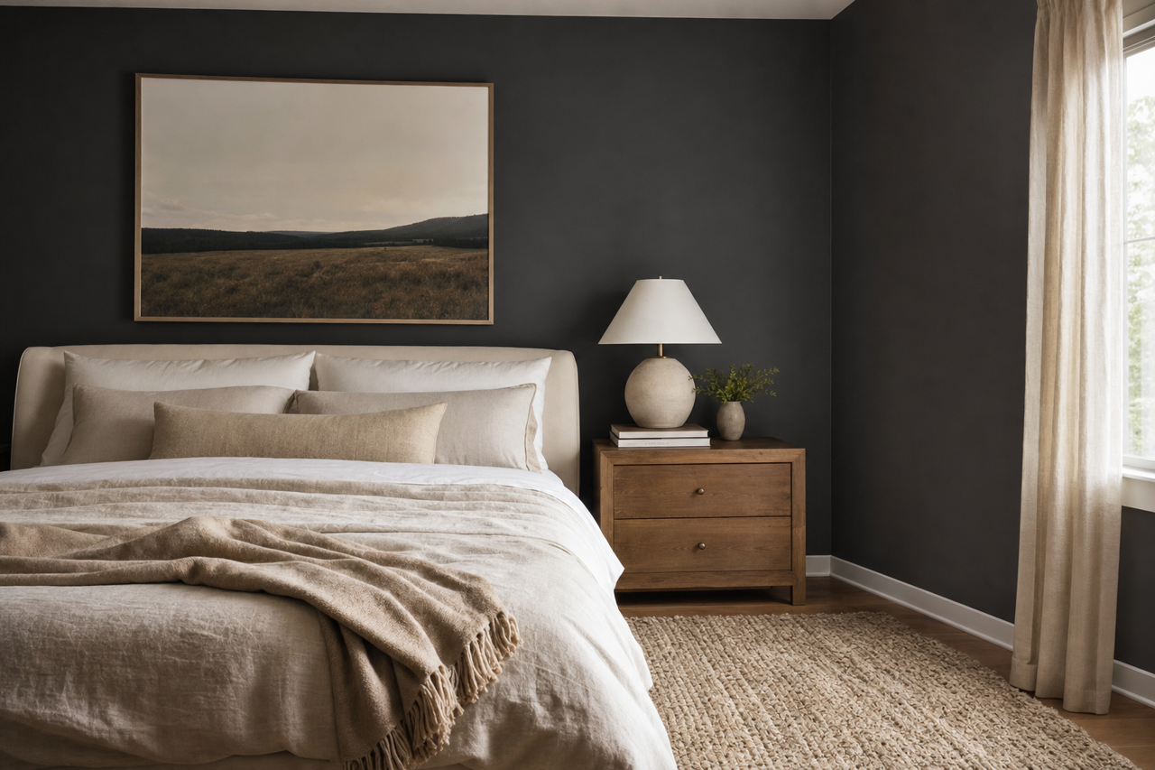 Black by Benjamin Moore on interiors