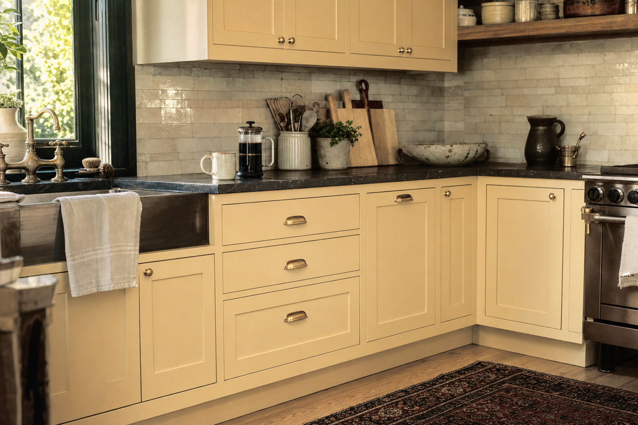 Shelburne by Benjamin Moore on cabinets