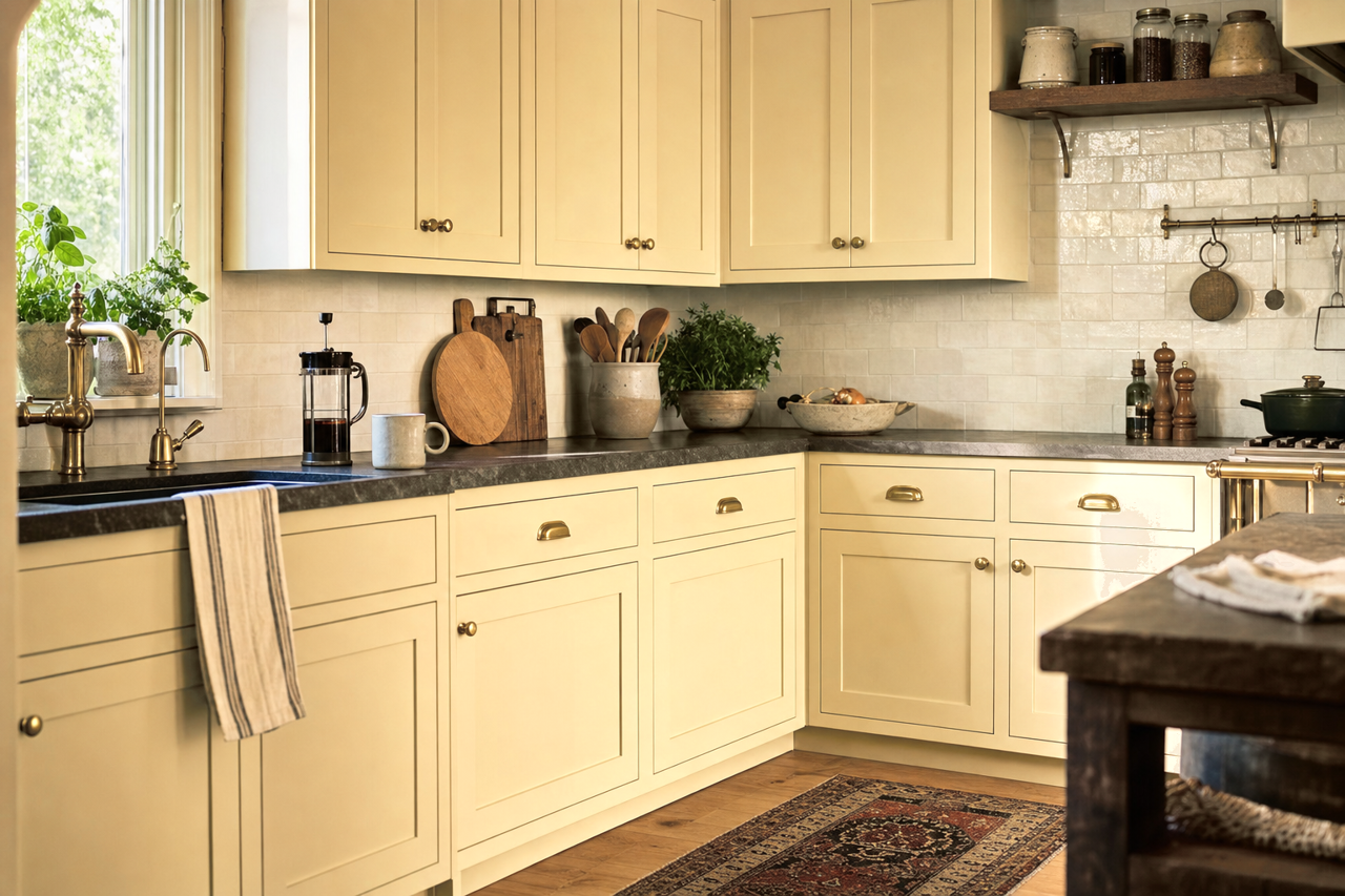 Dunmore by Benjamin Moore on cabinets