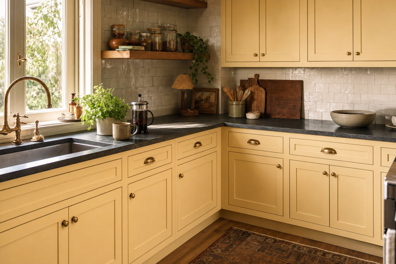 Hepplewhite by Benjamin Moore on cabinets