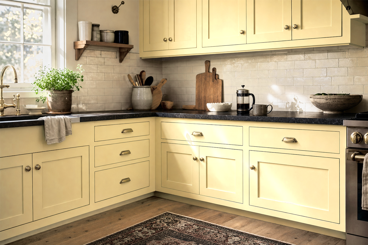 Weston by Benjamin Moore on cabinets