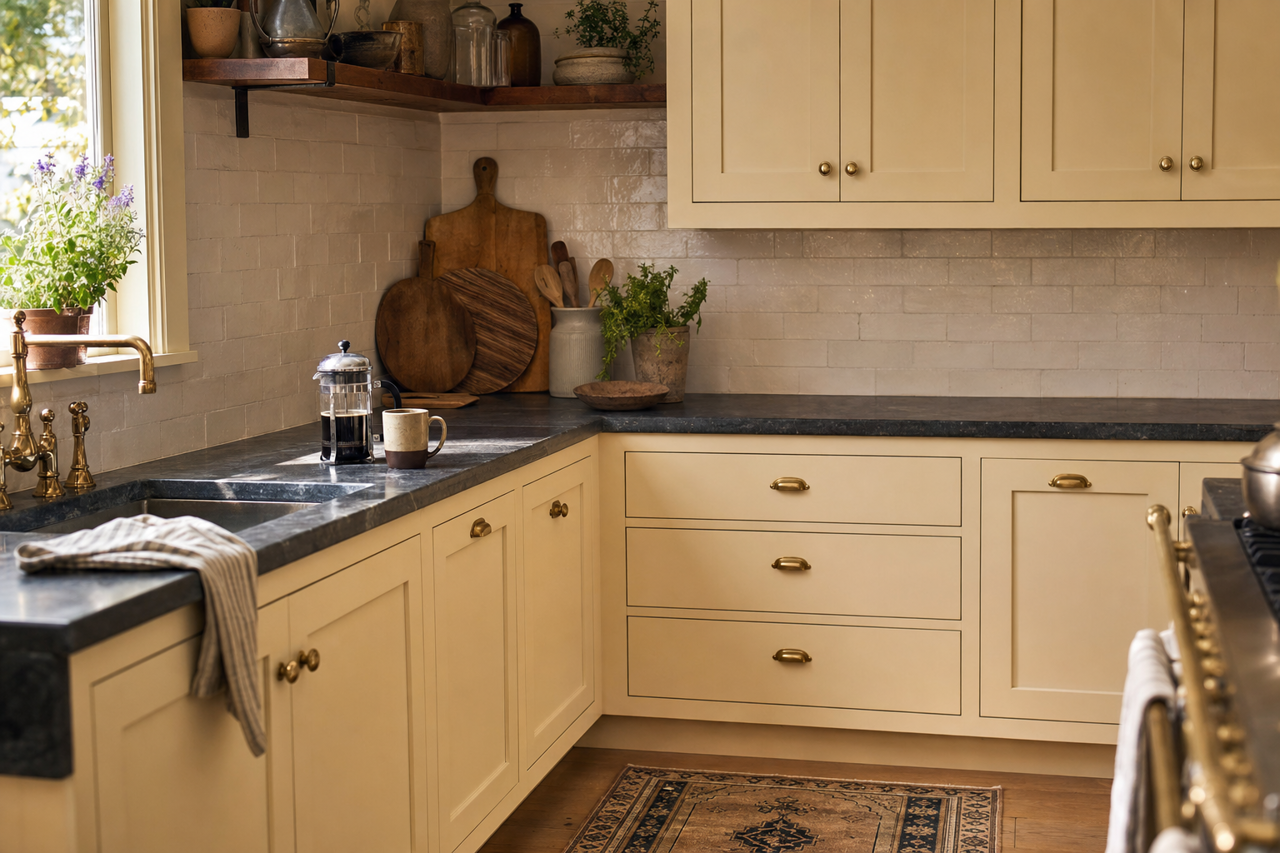 Manchester by Benjamin Moore on cabinets