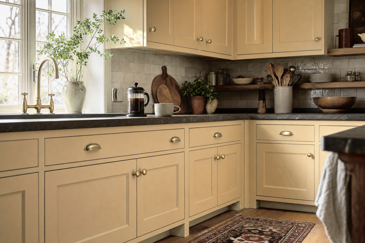 Crown by Benjamin Moore on cabinets