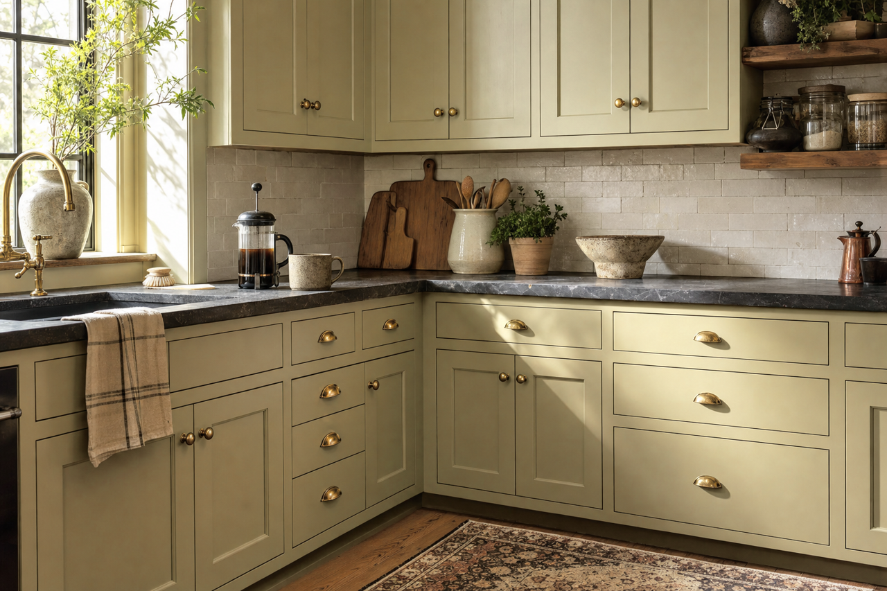 Old by Benjamin Moore on cabinets