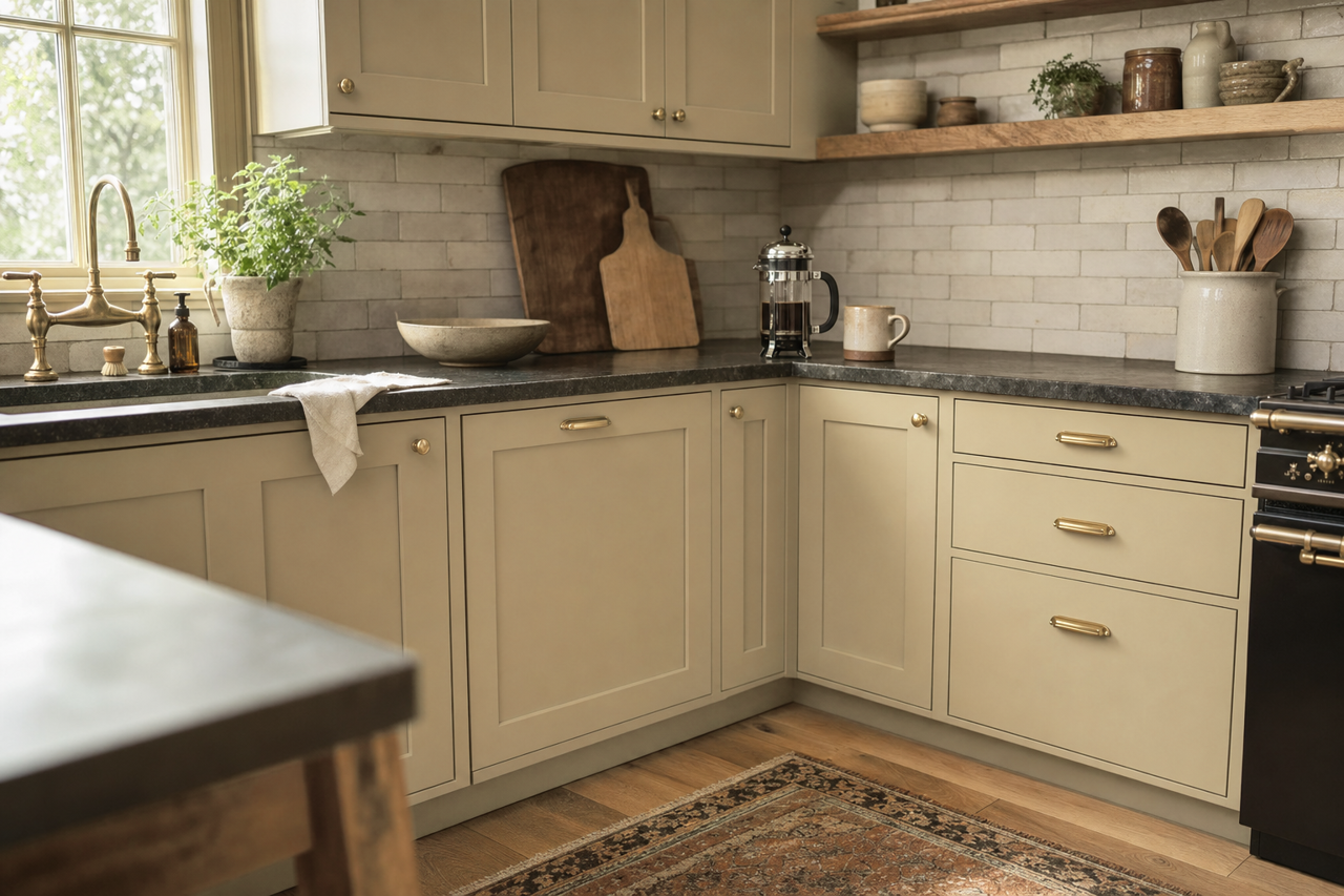Providence by Benjamin Moore on cabinets