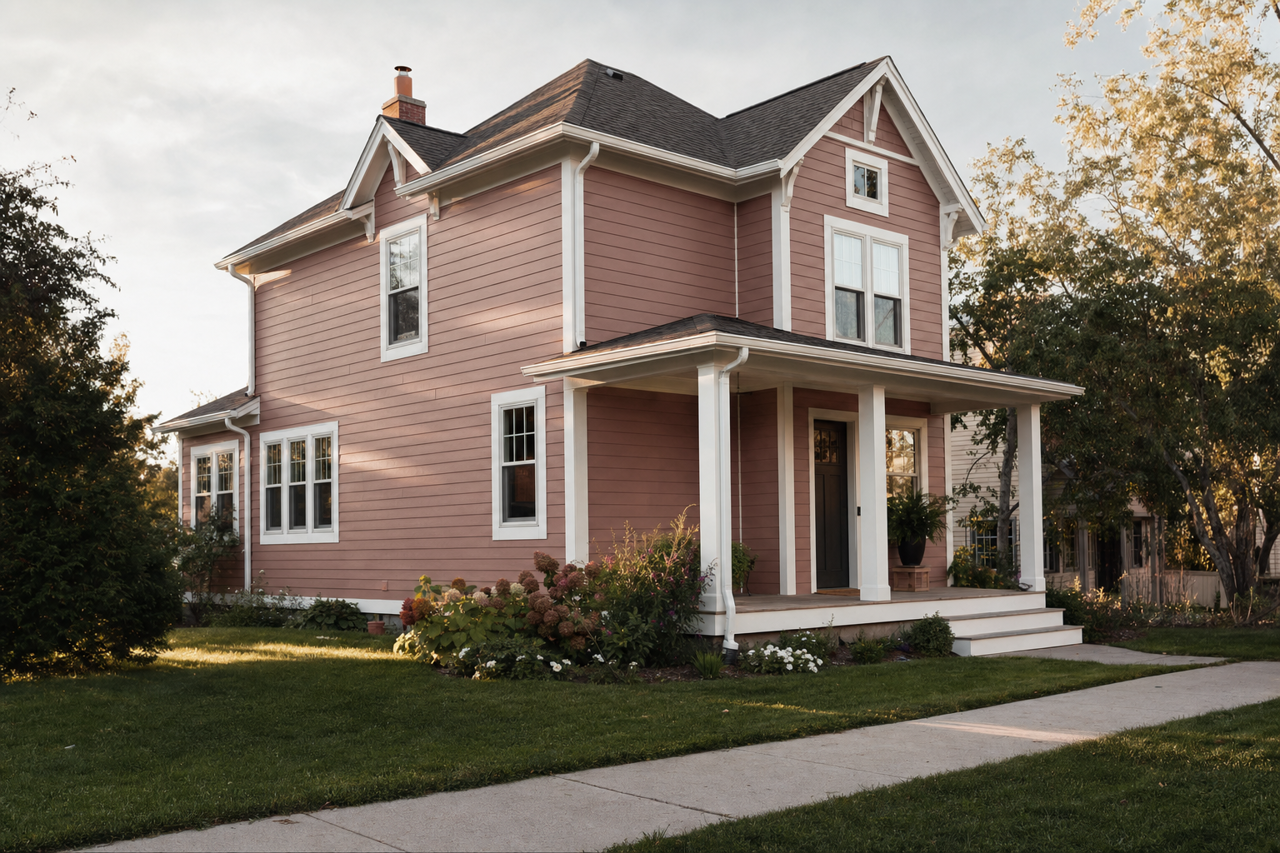 Mulberry Silk by Sherwin-Williams on exterior