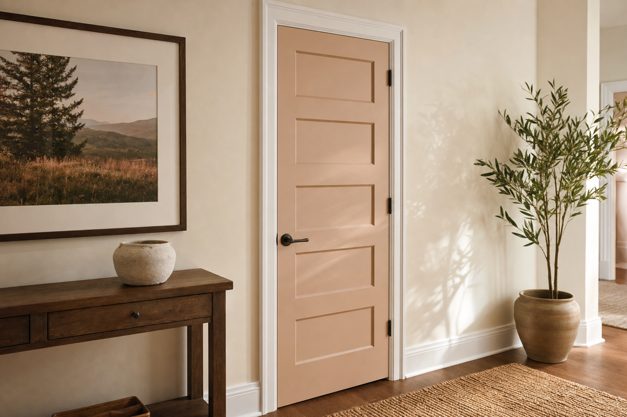 Chelsea Mauve by Sherwin-Williams on interior-doors