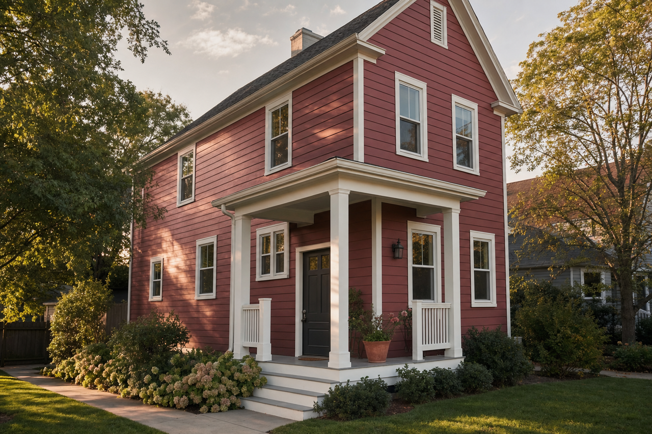 Toile Red by Sherwin-Williams on exterior