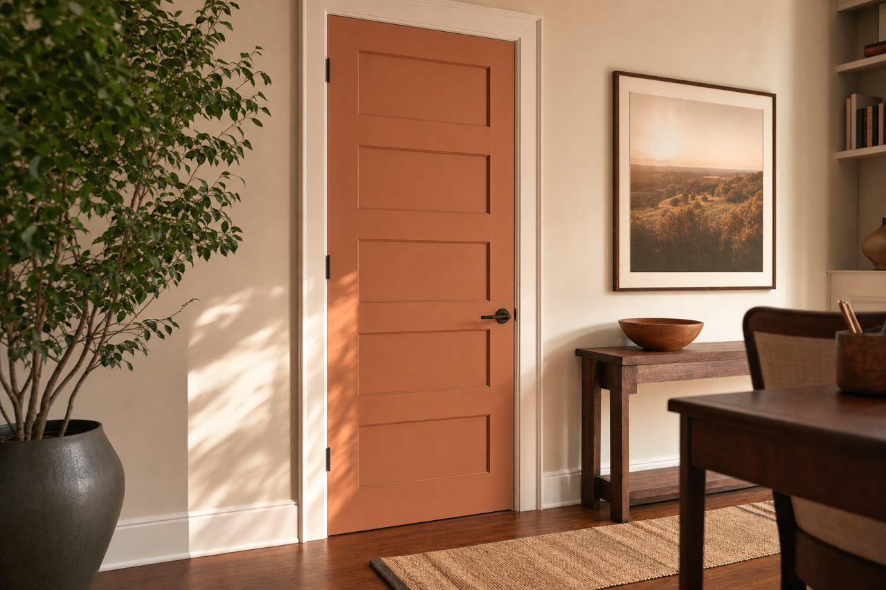 Decorous Amber by Sherwin-Williams on interior-doors
