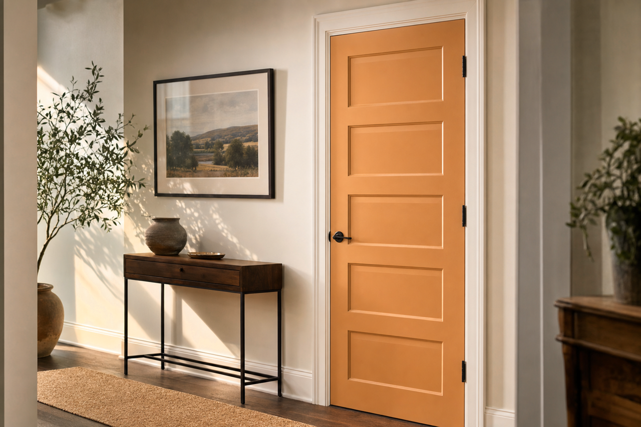 Eastlake Gold by Sherwin-Williams on interior-doors