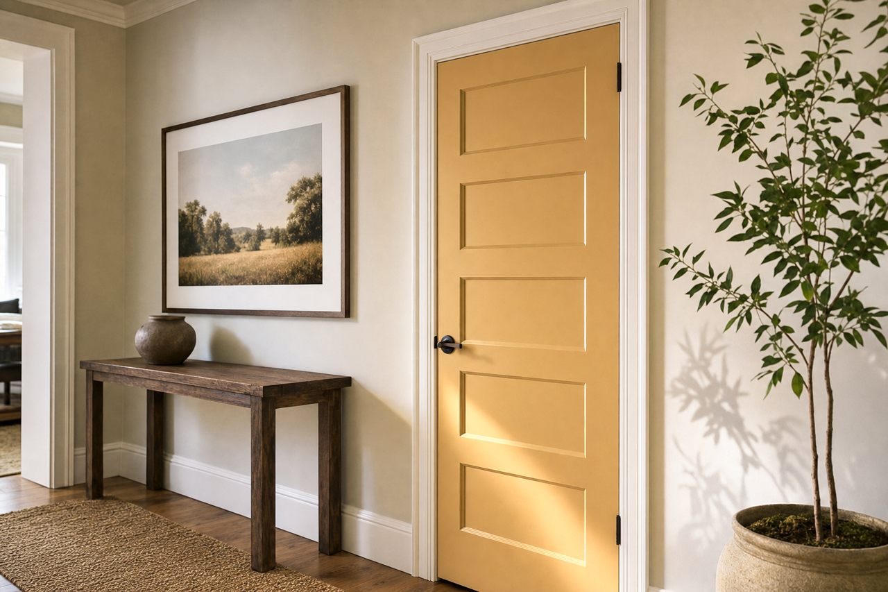 Empire Gold by Sherwin-Williams on interior-doors