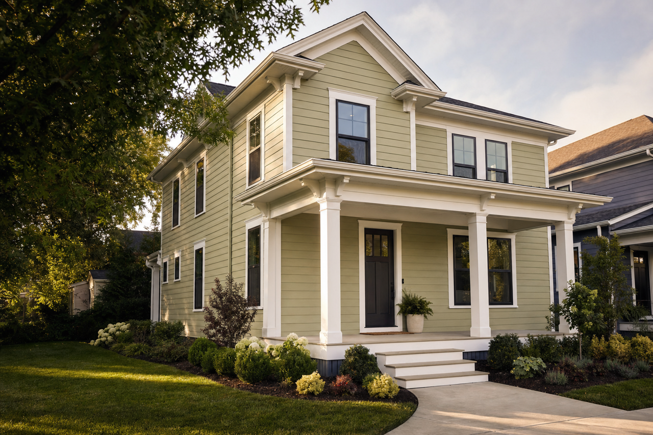 Majolica Green by Sherwin-Williams on exterior
