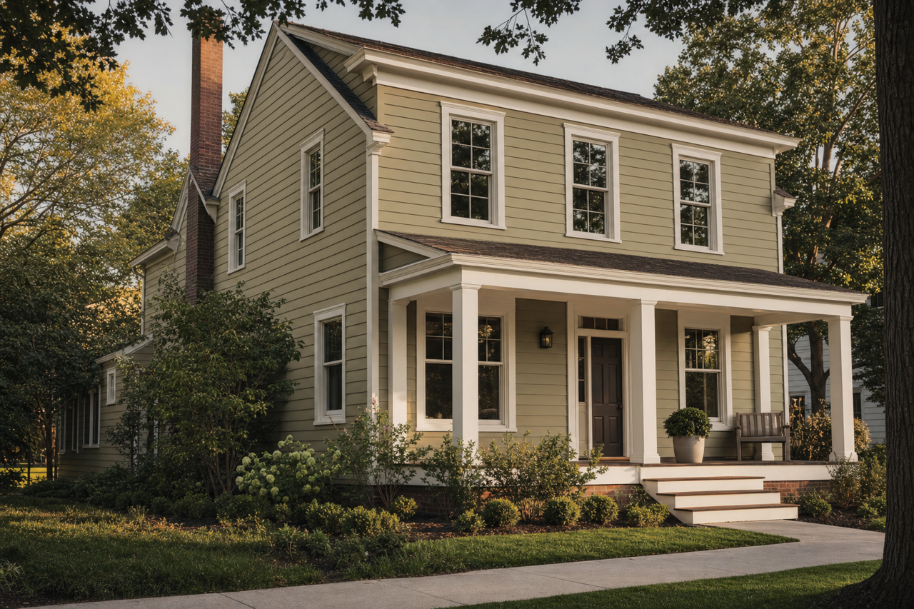 Sheraton Sage by Sherwin-Williams on exterior