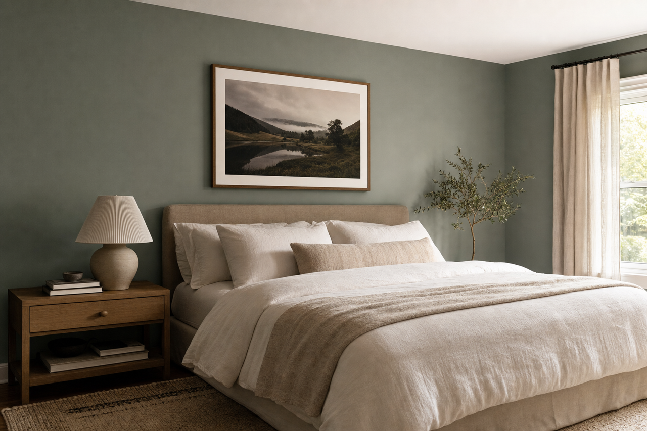 Gallery Green by Sherwin-Williams on interiors