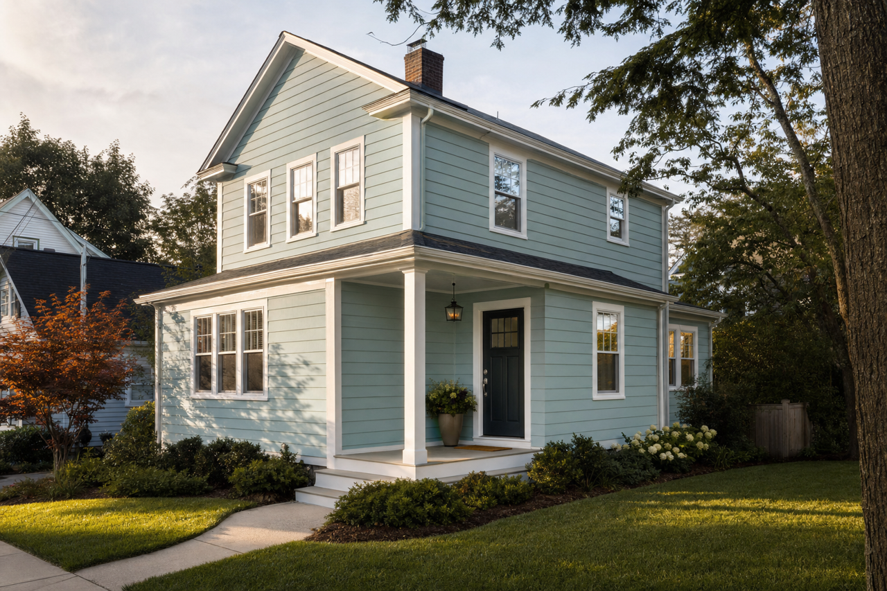 Festoon Aqua by Sherwin-Williams on exterior
