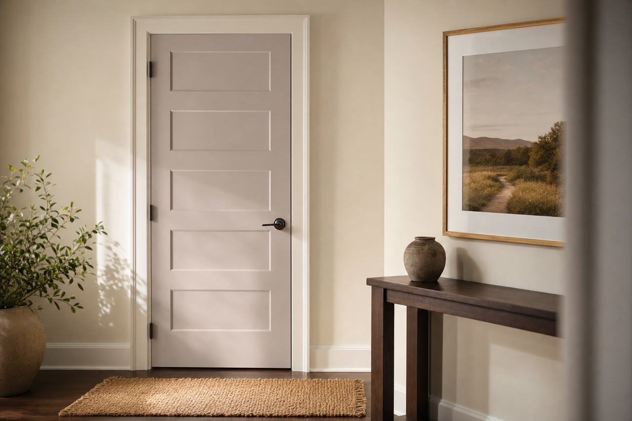 Queen Anne Lilac by Sherwin-Williams on interior-doors