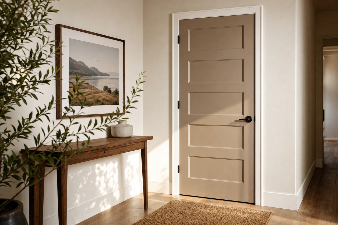 Curio Gray by Sherwin-Williams on interior-doors