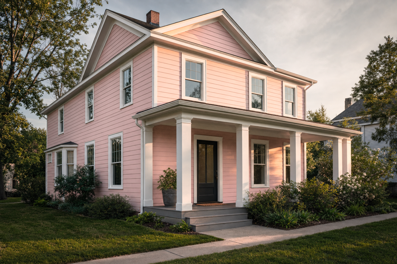 Rachel Pink by Sherwin-Williams on exterior