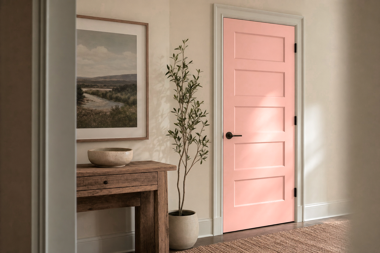 Rachel Pink by Sherwin-Williams on interior-doors