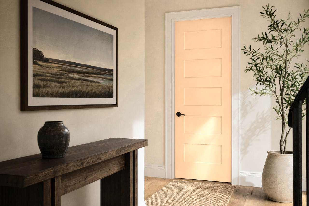 Caen Stone by Sherwin-Williams on interior-doors