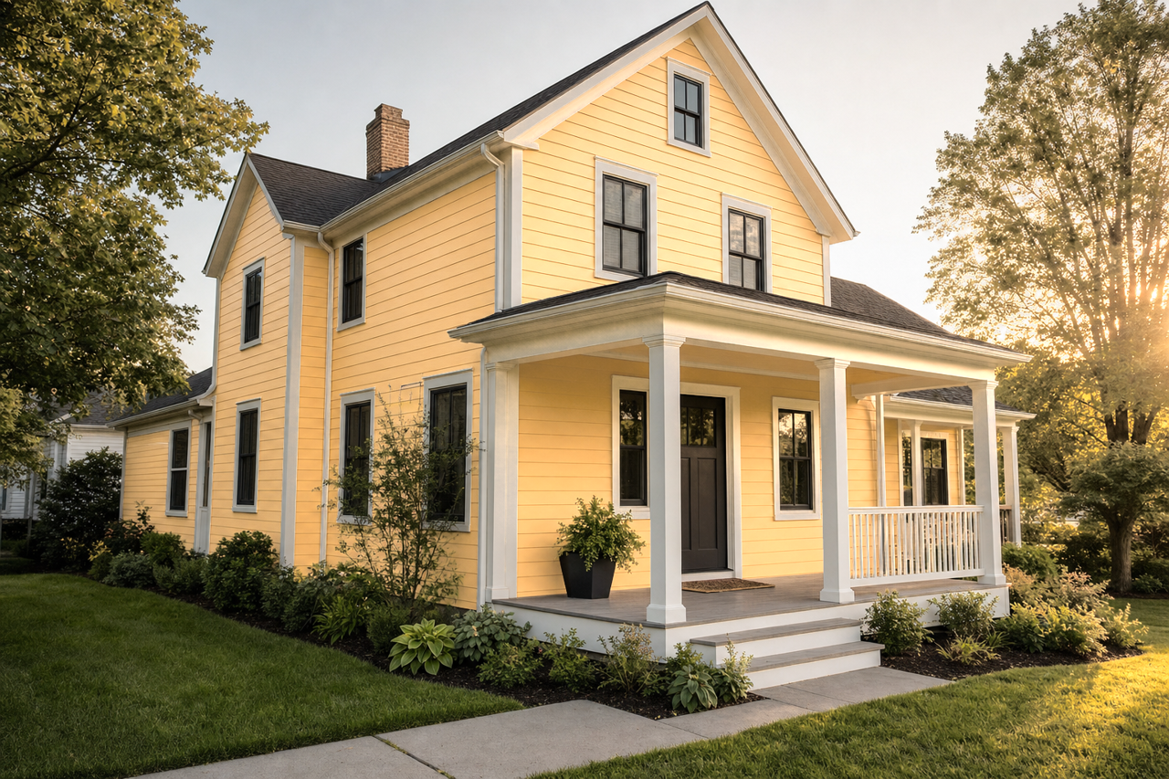 Colonial Yellow by Sherwin-Williams on exterior