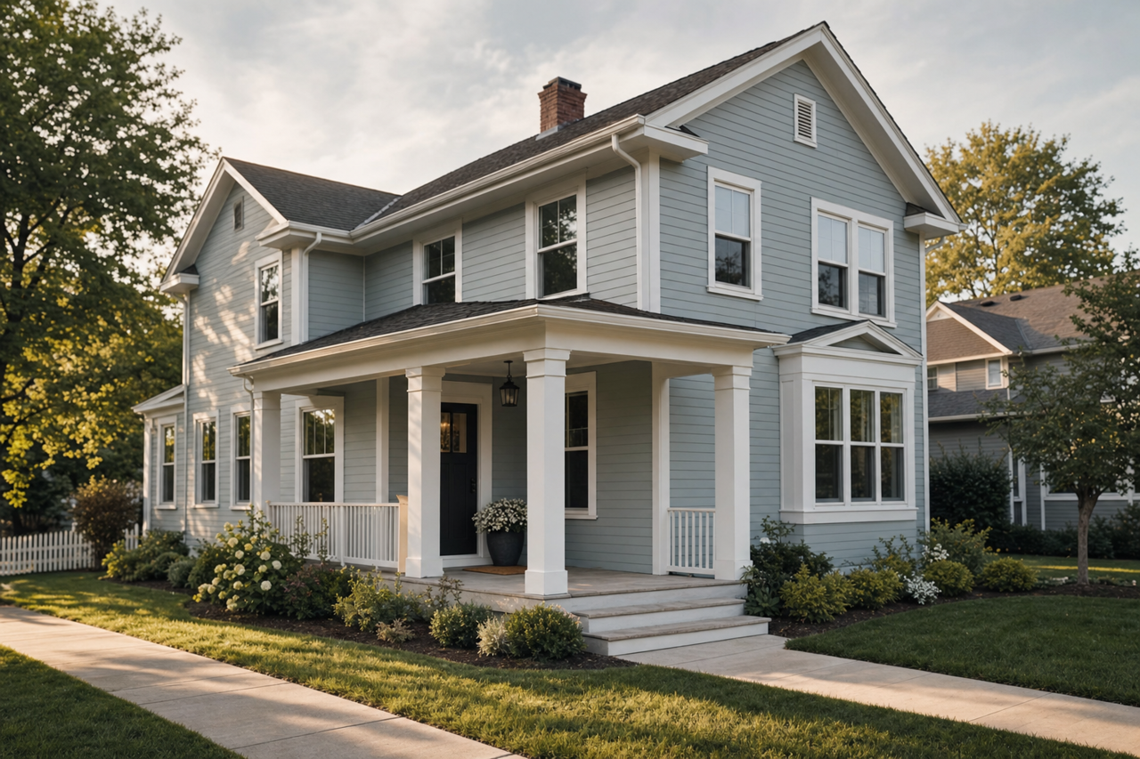 Dutch Tile Blue by Sherwin-Williams on exterior