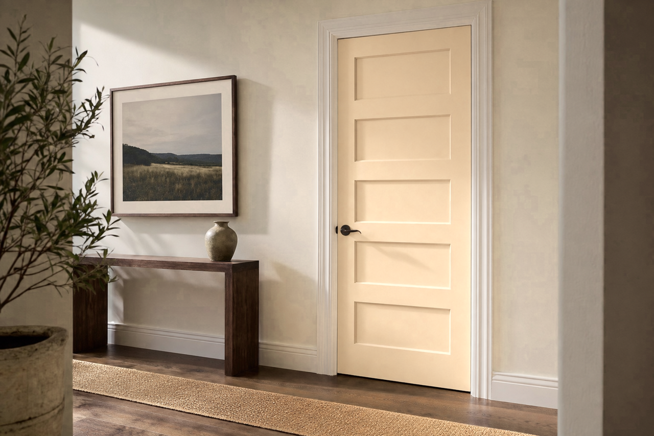 Buckram Binding by Sherwin-Williams on interior-doors