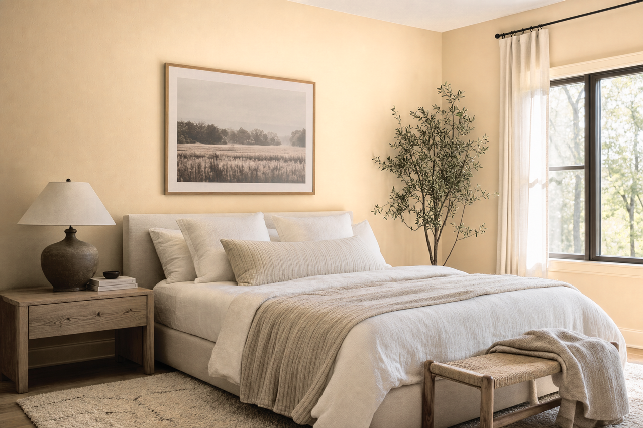 Buckram Binding by Sherwin-Williams on interiors