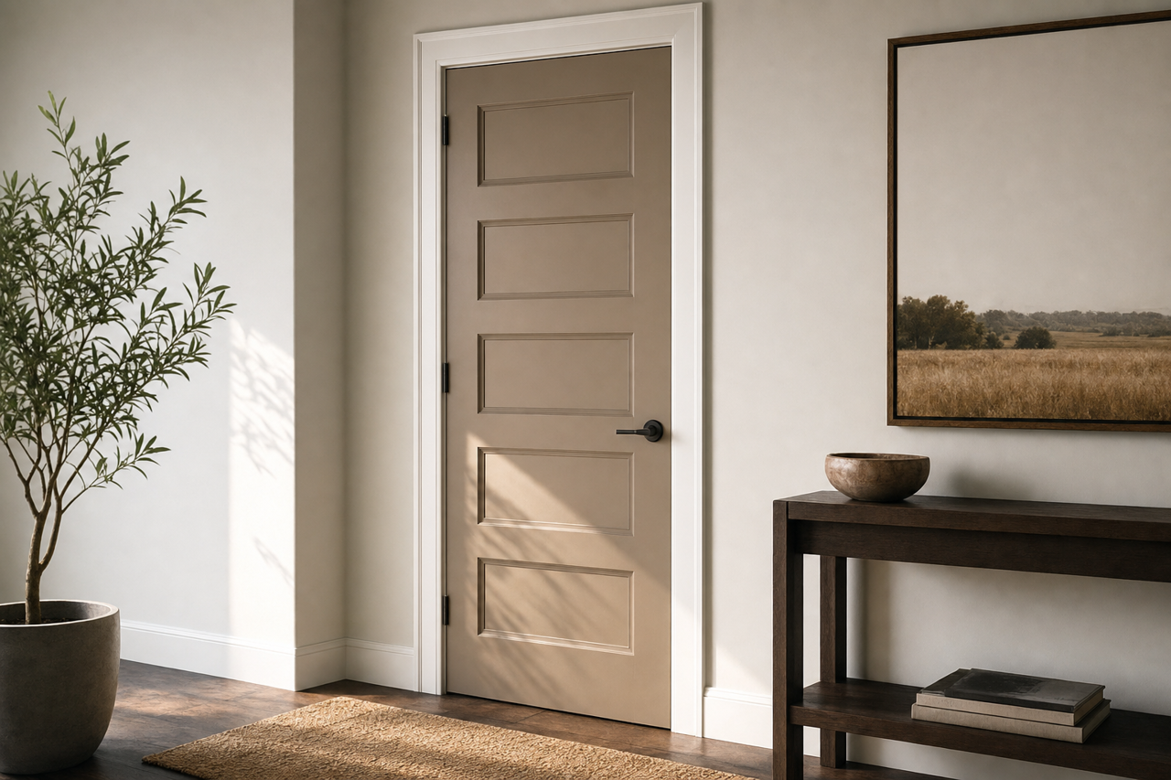 Library Pewter by Sherwin-Williams on interior-doors