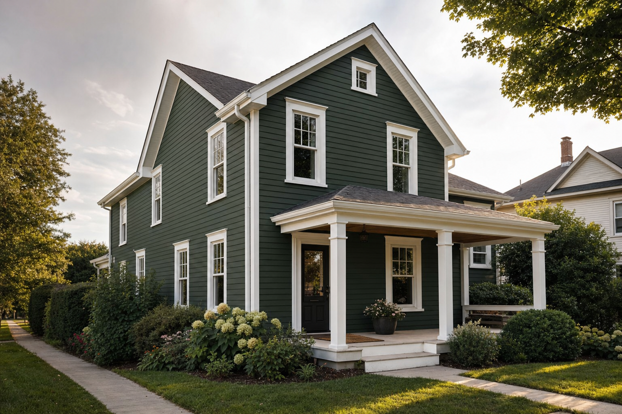 Dard Hunter Green by Sherwin-Williams on exterior