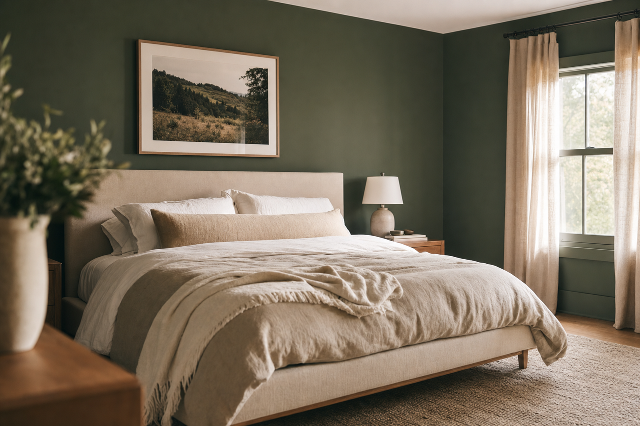 Dard Hunter Green by Sherwin-Williams on interiors