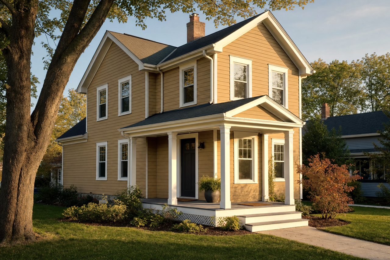 Peristyle Brass by Sherwin-Williams on exterior