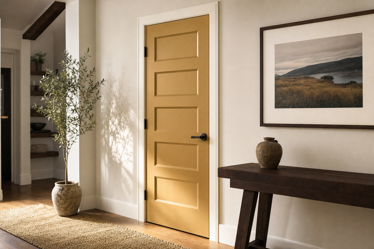 Peristyle Brass by Sherwin-Williams on interior-doors