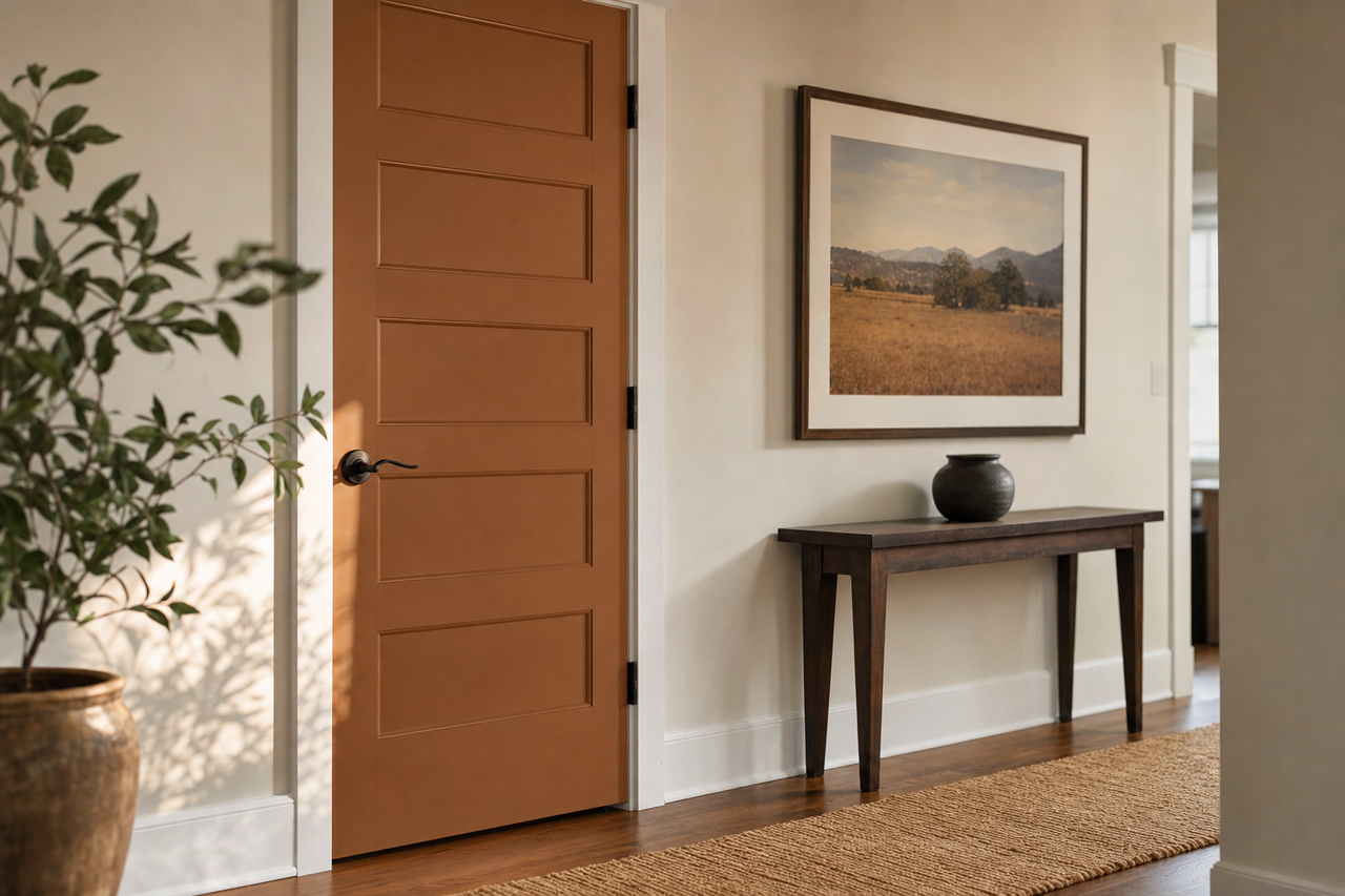 Antiquarian Brown by Sherwin-Williams on interior-doors