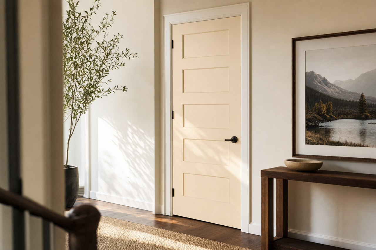 Classic Light Buff by Sherwin-Williams on interior-doors