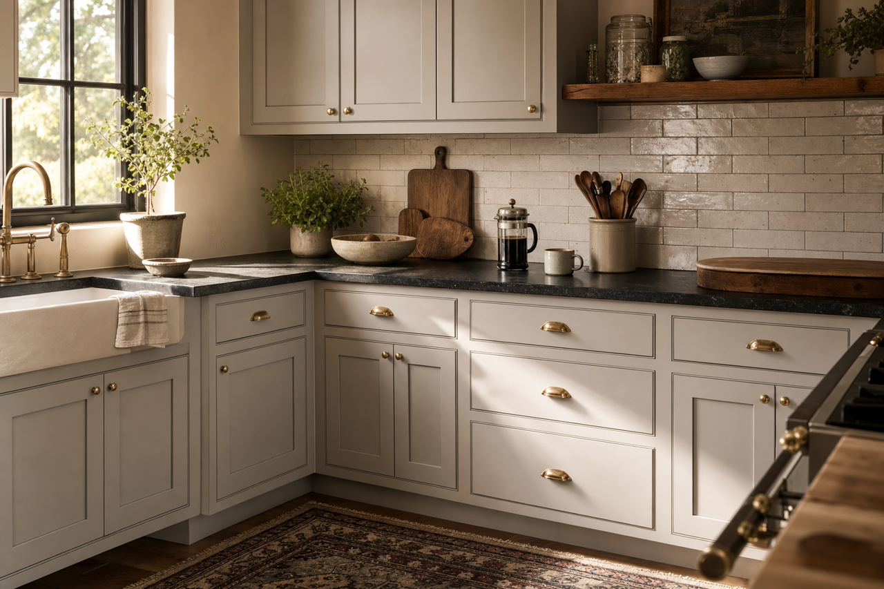 Light French Gray by Sherwin-Williams on cabinets