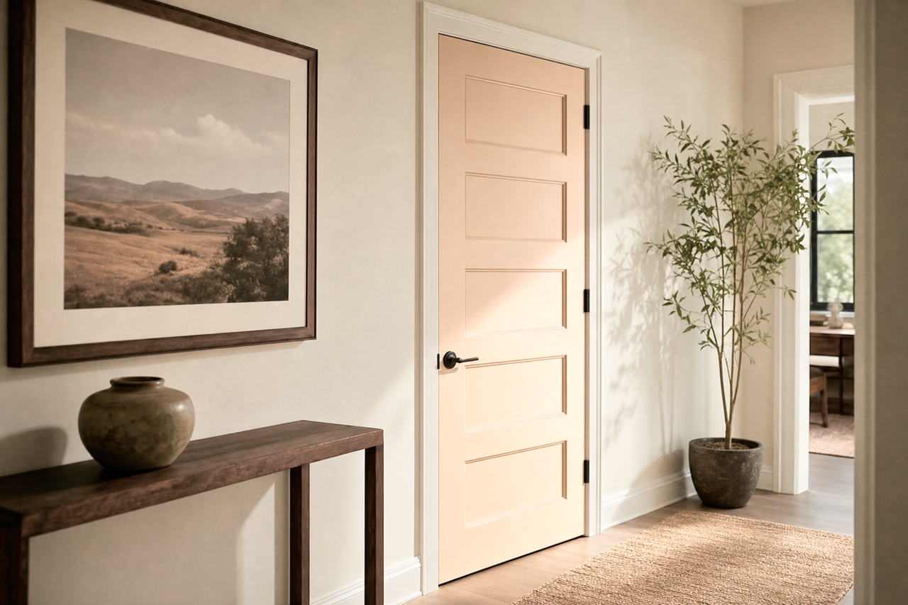 Classic Sand by Sherwin-Williams on interior-doors