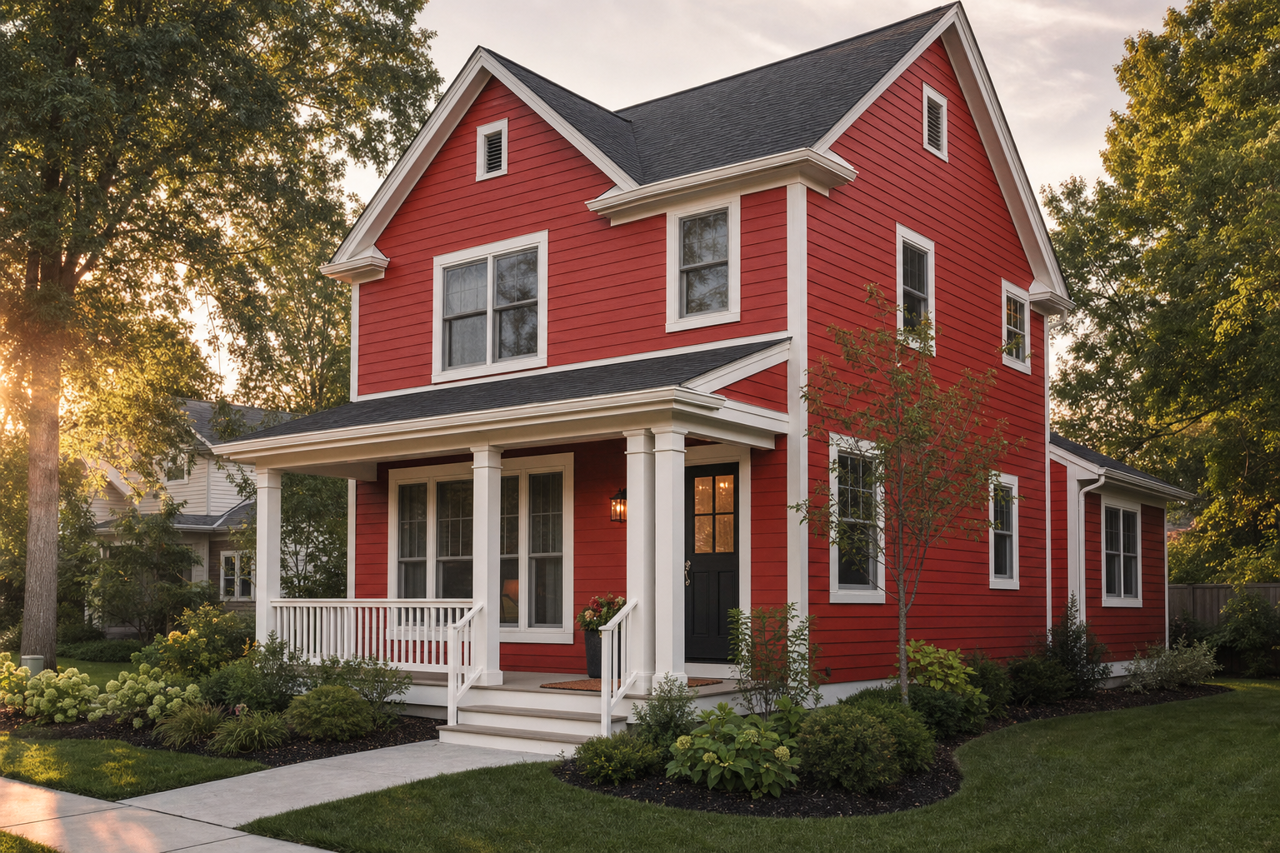 Chinese Red by Sherwin-Williams on exterior