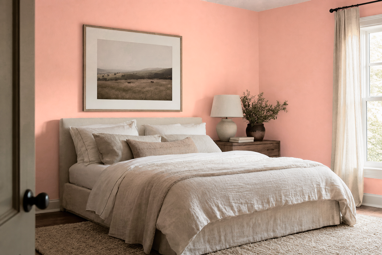 Jazz Age Coral by Sherwin-Williams on interiors