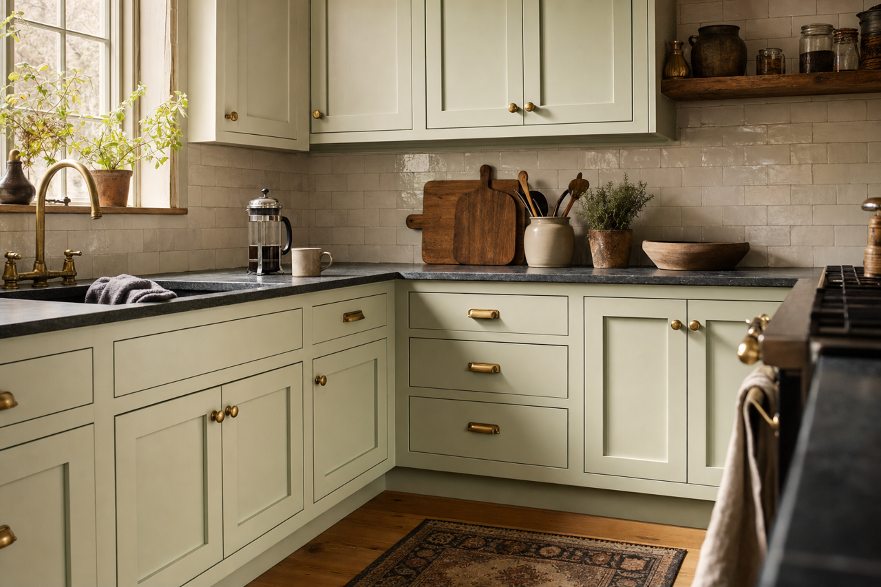 Frostwork by Sherwin-Williams on cabinets