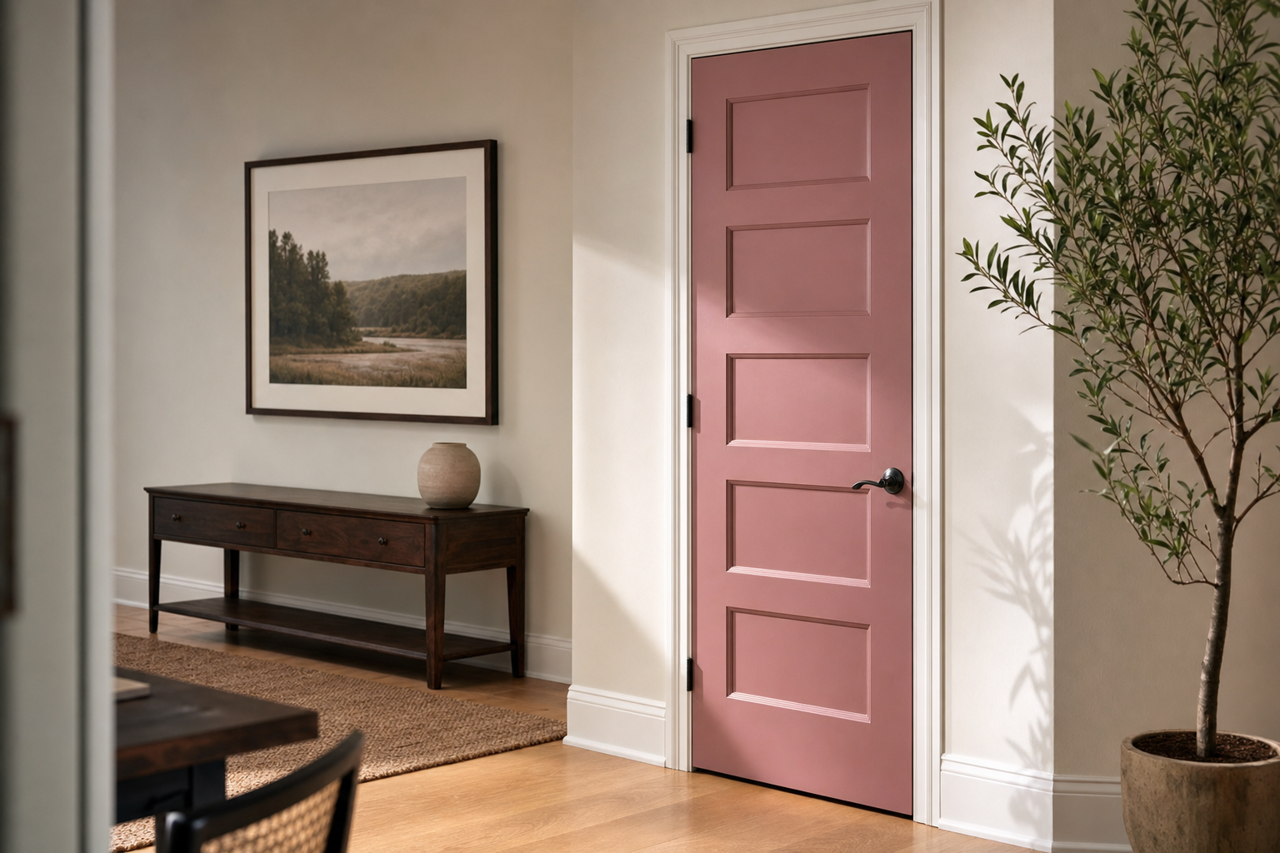 Salon Rose by Sherwin-Williams on interior-doors