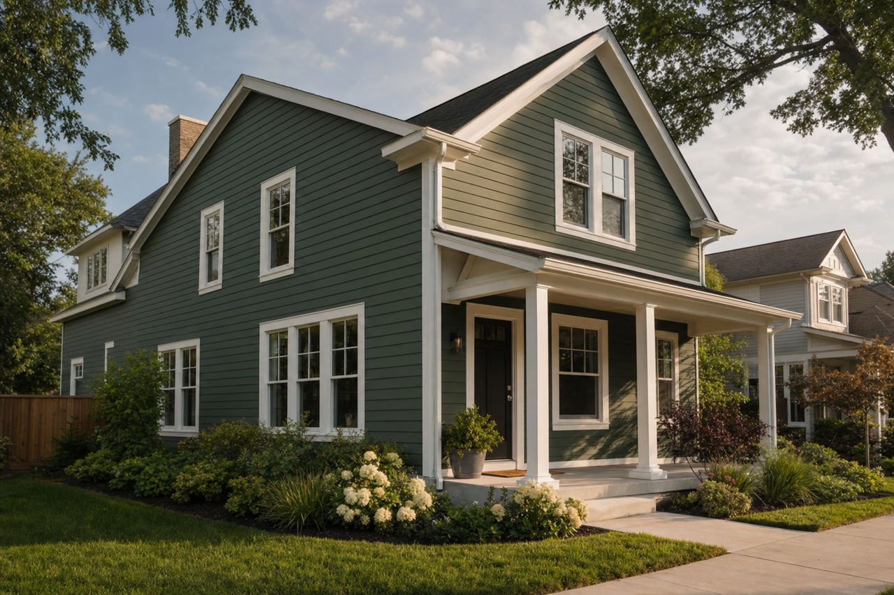 Vogue Green by Sherwin-Williams on exterior