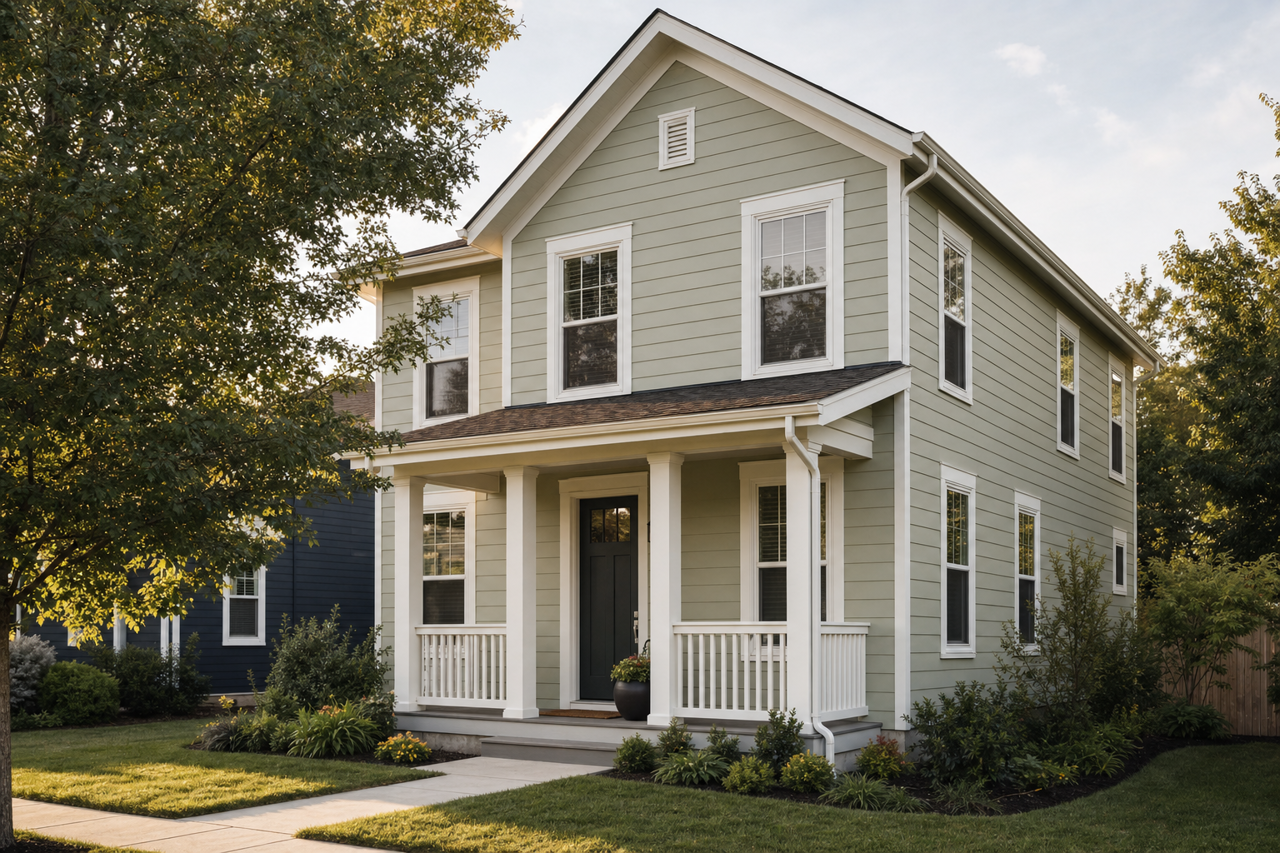 Cascade Green by Sherwin-Williams on exterior