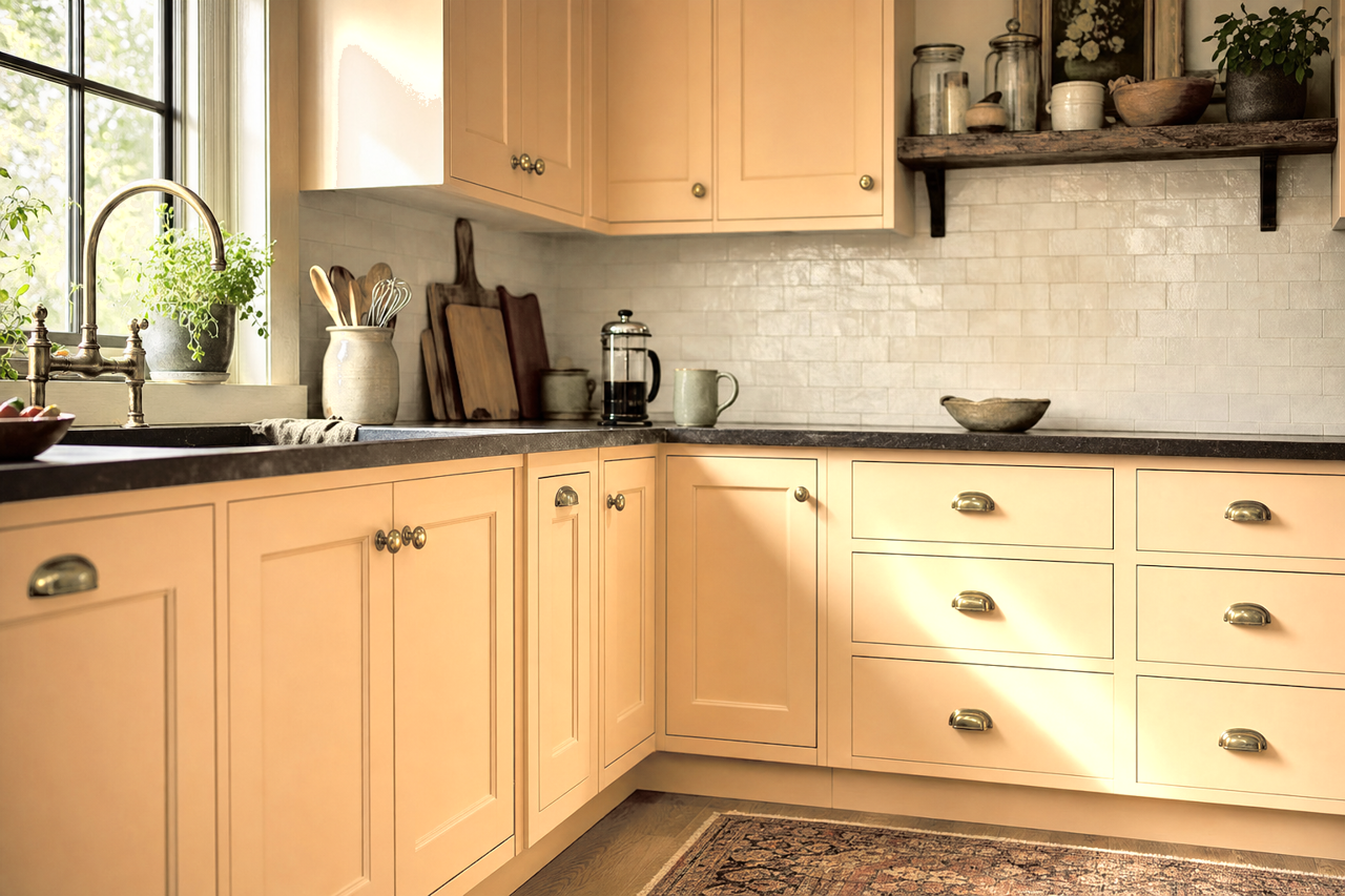 Belvedere Cream by Sherwin-Williams on cabinets