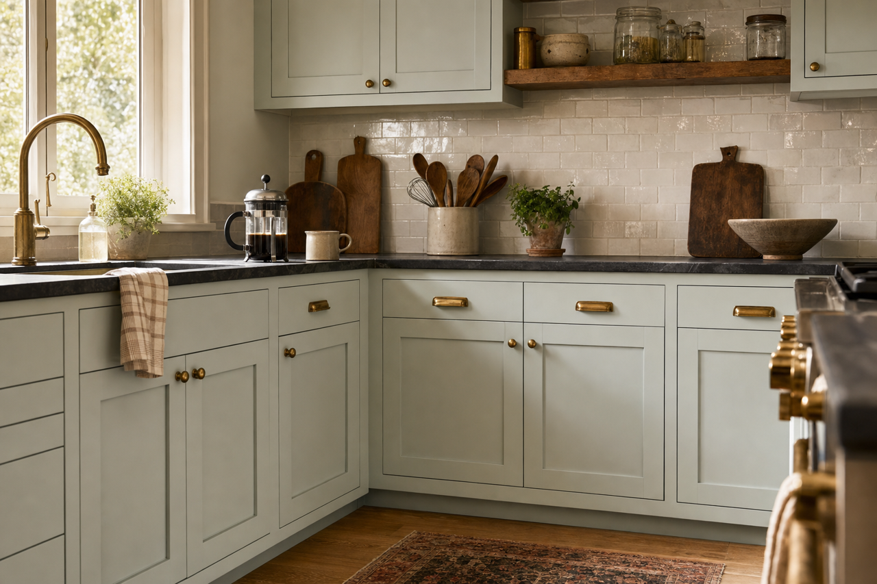 Copen Blue by Sherwin-Williams on cabinets